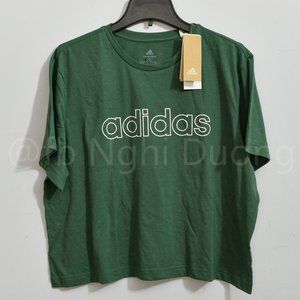 Adidas Ladies' Logo Crop‎ Tee Green